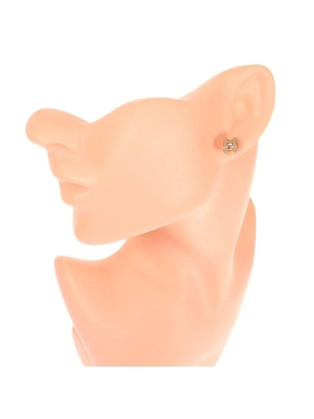 Hermes Mini Pop Earrings Included Metal Pink Gold Gray Ju